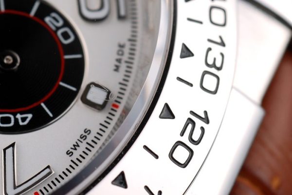 Rolex Daytona Stainless Steel Case White Dial Brown Leather Strap - Image 3