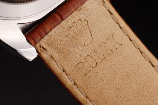 Rolex Daytona Stainless Steel Case White Dial Brown Leather Strap - Image 9