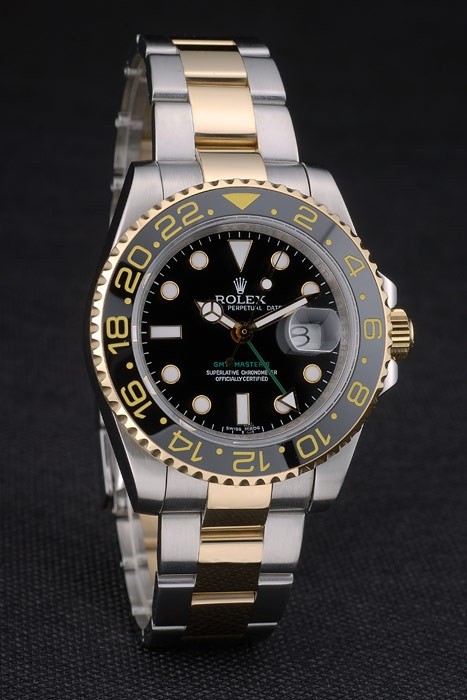 Swiss Rolex GMT Master Rose Gold Bezel Black Dial 80295 - Image 5