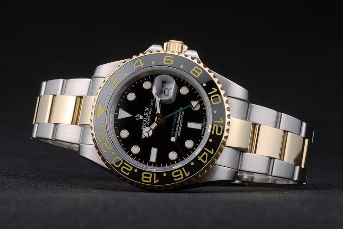 Swiss Rolex GMT Master Rose Gold Bezel Black Dial 80295 - Image 7