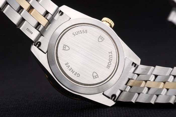 Swiss Tudor Classic Rose Gold Ribber Crystal Encrusted Bezel Silver Dial 80303 - Image 7