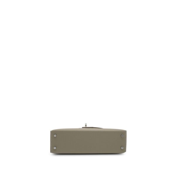 Hermès Gris Asphalt and Nata Mini Kelly II 20 Palladium Hardware - Image 5