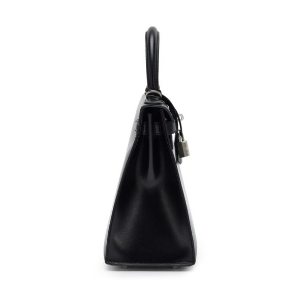 Hermès Black Box Calf Sellier Kelly 28 Palladium Hardware - Image 4