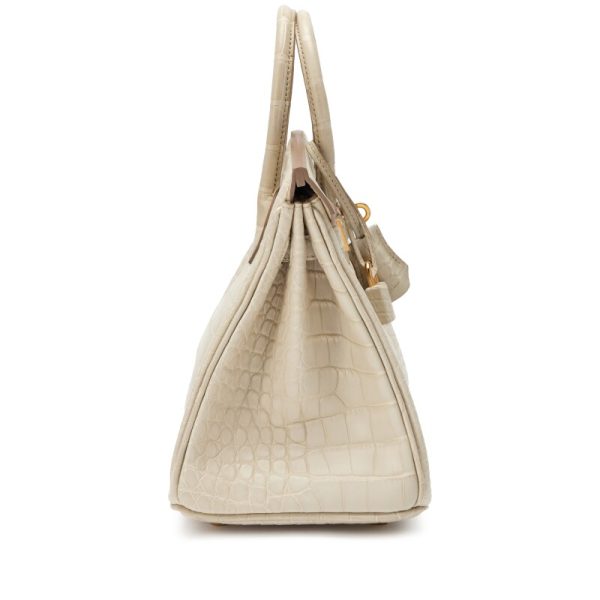 Hermès Beton Matte Mississippiensis Alligator Birkin 25 Gold Hardware - Image 3
