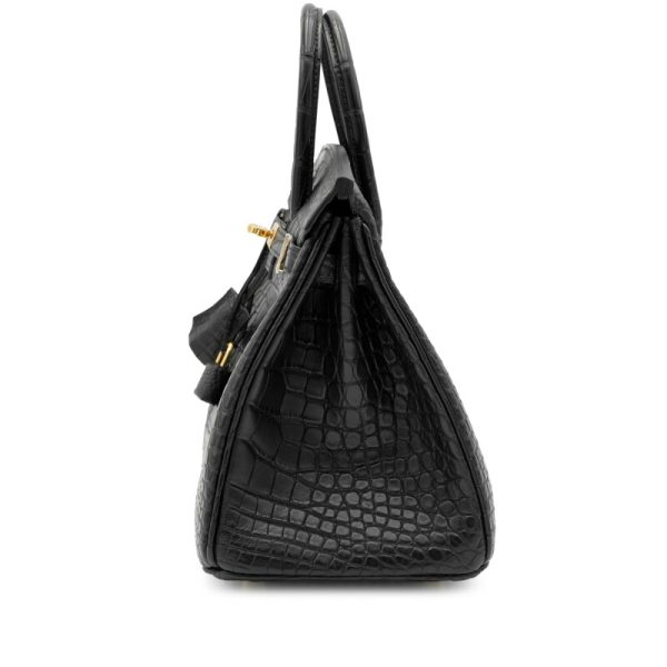 Hermès Black Matte Alligator Birkin 25 Gold Hardware - Image 4
