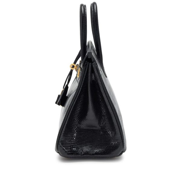 Hermès Black Niloticus Lizard Birkin 25 Gold Hardware - Image 3