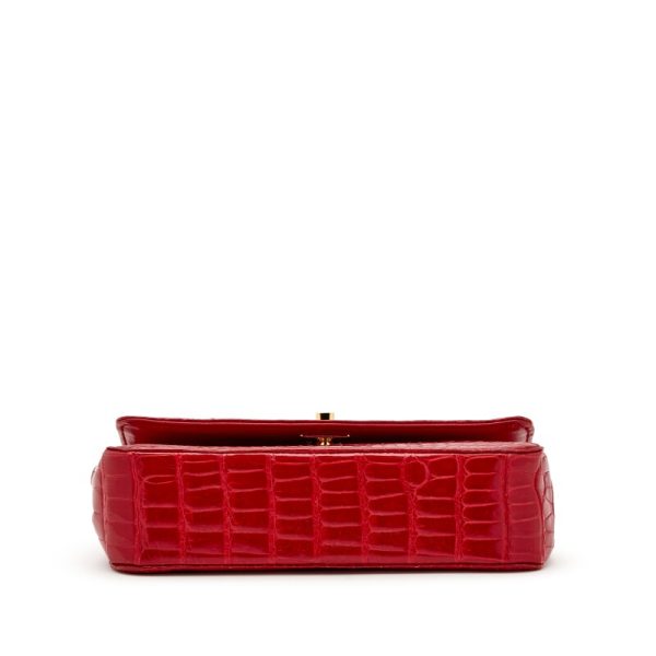 Chanel Red Alligator Mini Half Flap Gold Hardware - Image 5
