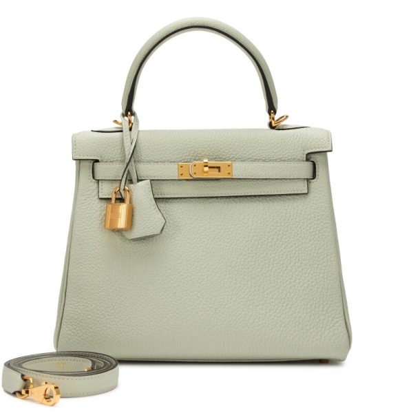 Hermès Gris Neve Togo Retourne Kelly 25 Gold Hardware