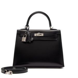 Hermès Black Box Calf Sellier Kelly 25 Palladium Hardware