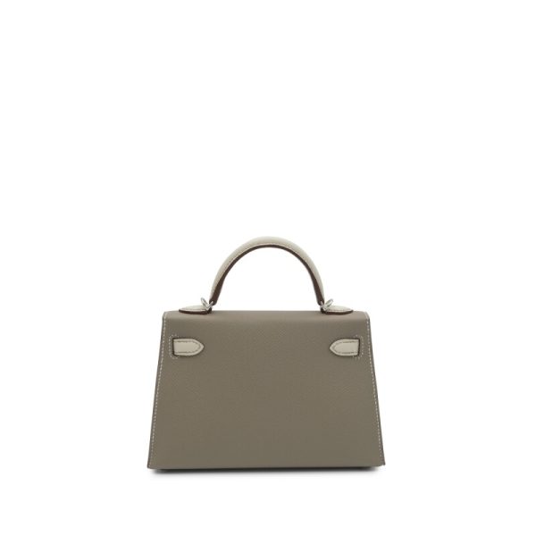 Hermès Gris Asphalt and Nata Mini Kelly II 20 Palladium Hardware - Image 2
