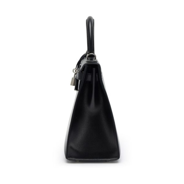 Hermès Black Box Calf Sellier Kelly 28 Palladium Hardware - Image 3