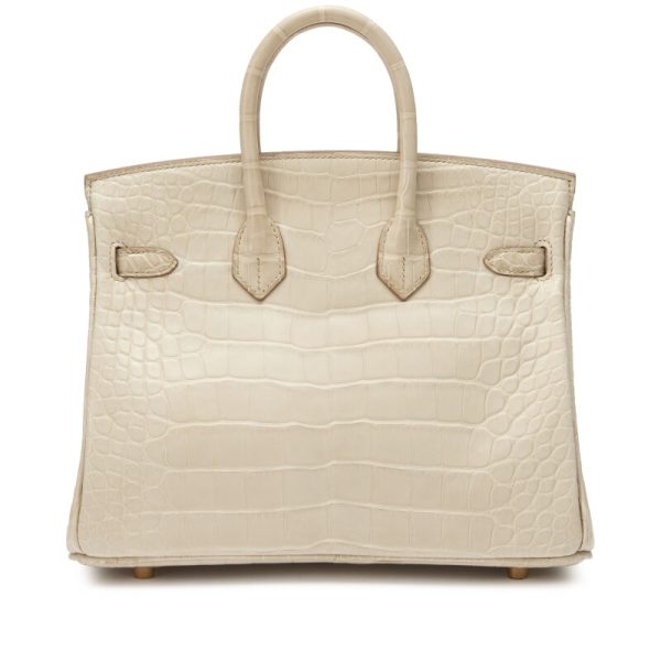Hermès Beton Matte Mississippiensis Alligator Birkin 25 Gold Hardware - Image 2