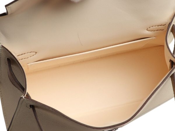 Hermès Nata, Gris Meyer, and Chai Epsom Tri-color Sellier Mini Kelly 20 II Palladium Hardware - Image 6