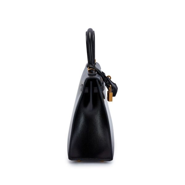 Hermès Black Box Kelly 25 Sellier Gold Hardware - Image 4