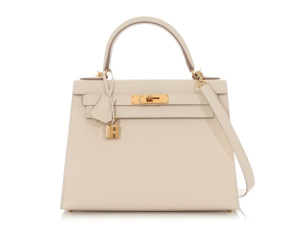 Hermès Craie Epsom Sellier Kelly 28 Gold Hardware