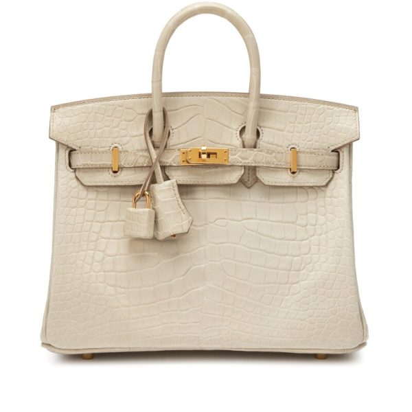 Hermès Beton Matte Mississippiensis Alligator Birkin 25 Gold Hardware