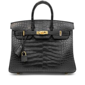 Hermès Black Matte Alligator Birkin 25 Gold Hardware