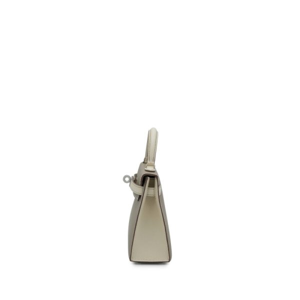 Hermès Gris Asphalt and Nata Mini Kelly II 20 Palladium Hardware - Image 4