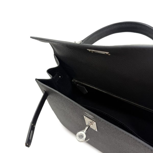Hermès Black Epsom Kelly 25 Sellier Palladium Hardware - Image 6