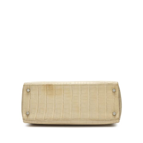 Hermès Beton Matte Alligator Retourne Kelly 28 Palladium Hardware - Image 5