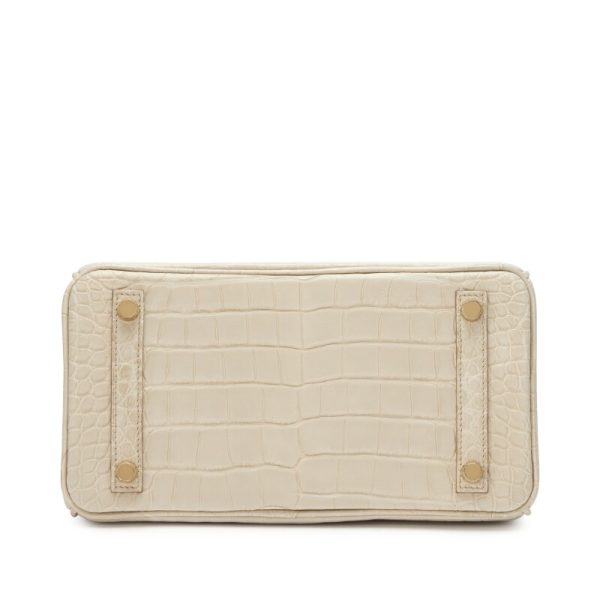 Hermès Beton Matte Mississippiensis Alligator Birkin 25 Gold Hardware - Image 5