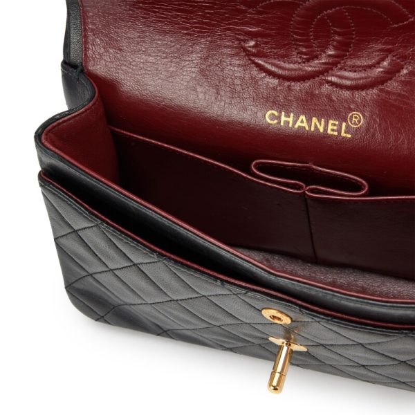 Chanel Vintage Black Quilted Lambskin Small Classic Double Flap Bag Gold Hardware - Image 6