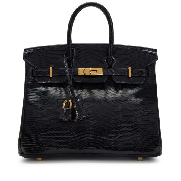 Hermès Black Niloticus Lizard Birkin 25 Gold Hardware