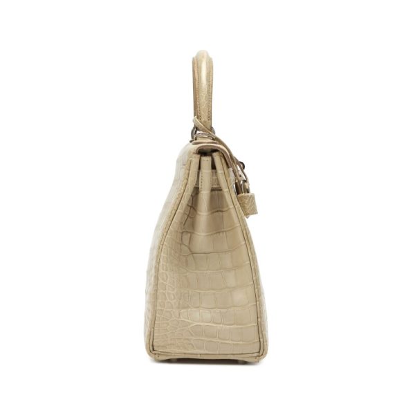 Hermès Beton Matte Alligator Retourne Kelly 28 Palladium Hardware - Image 3