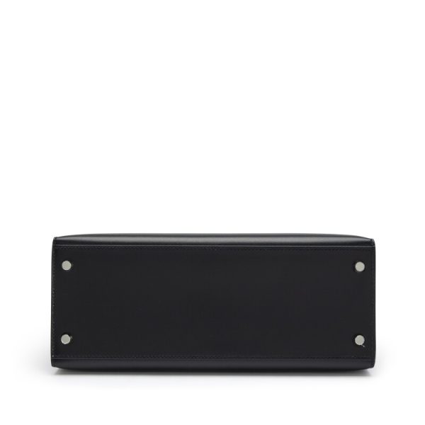 Hermès Black Box Calf Sellier Kelly 28 Palladium Hardware - Image 5
