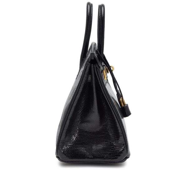 Hermès Black Niloticus Lizard Birkin 25 Gold Hardware - Image 4