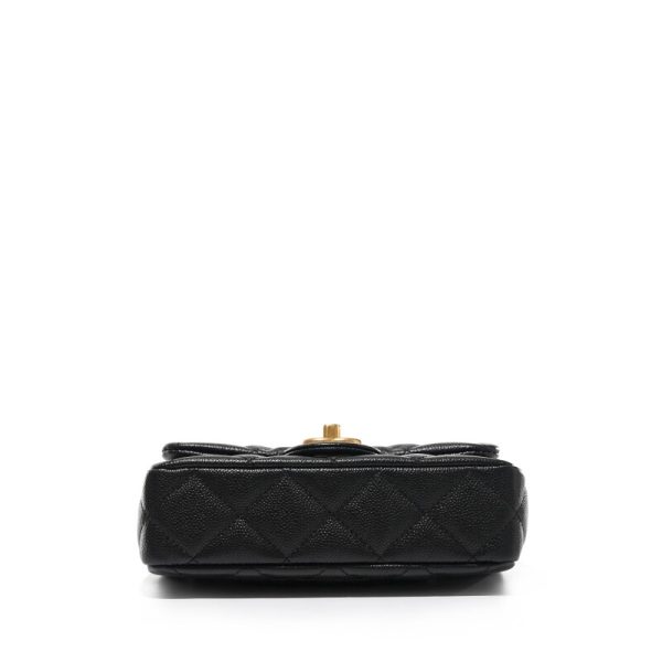 Chanel Black Quilted Caviar Heart Crush Flap Bag Aged Gold Hardware - Image 5