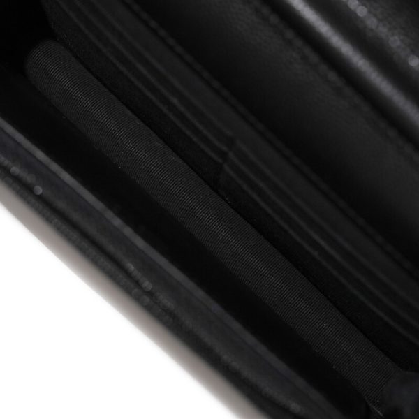 Chanel Black Quilted Caviar Wallet on Chain Pale Gold Hardware - Image 6