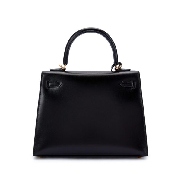 Hermès Black Box Kelly 25 Sellier Gold Hardware - Image 2