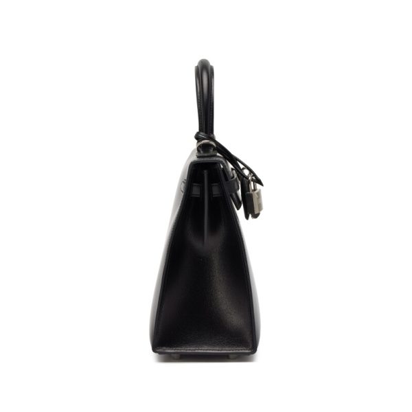 Hermès Black Box Calf Sellier Kelly 25 Palladium Hardware - Image 3