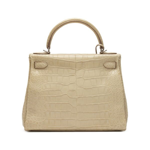 Hermès Beton Matte Alligator Retourne Kelly 28 Palladium Hardware - Image 2