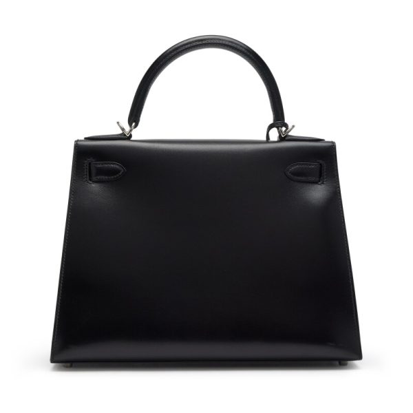 Hermès Black Box Calf Sellier Kelly 28 Palladium Hardware - Image 2