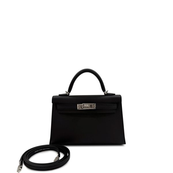 Hermès Black Mini Kelly II 20 Palladium Hardware