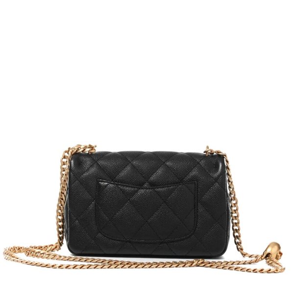 Chanel Black Quilted Caviar Heart Crush Flap Bag Aged Gold Hardware - Image 2