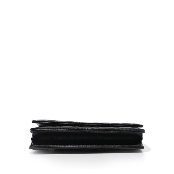 Chanel Black Quilted Caviar Wallet on Chain Pale Gold Hardware - Image 5