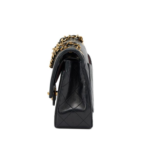 Chanel Vintage Black Quilted Lambskin Small Classic Double Flap Bag Gold Hardware - Image 3