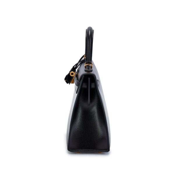 Hermès Black Box Kelly 25 Sellier Gold Hardware - Image 5