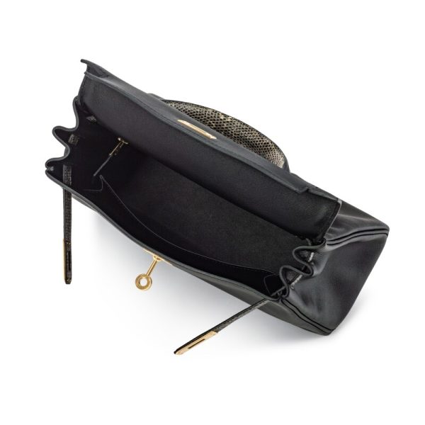 Hermès Edition Black  Kelly 25 Gold Hardware - Image 6