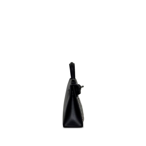 Hermès Black Box Cloute Studded Mini Kelly II 20 Palladium Hardware - Image 3