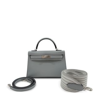 Hermès Bleu Glacier Mini Kelly II 20 Palladium Hardware