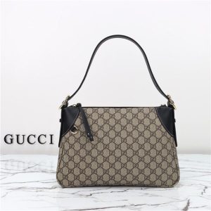 Gucci GG Emblem Medium Shoulder Bag Black
