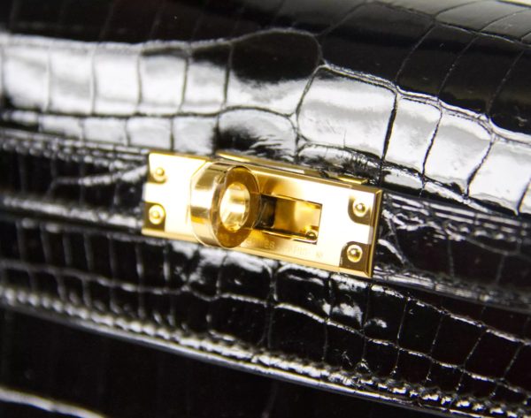 Hermès Kelly 25 Crocodile Niloticus Black - Image 7