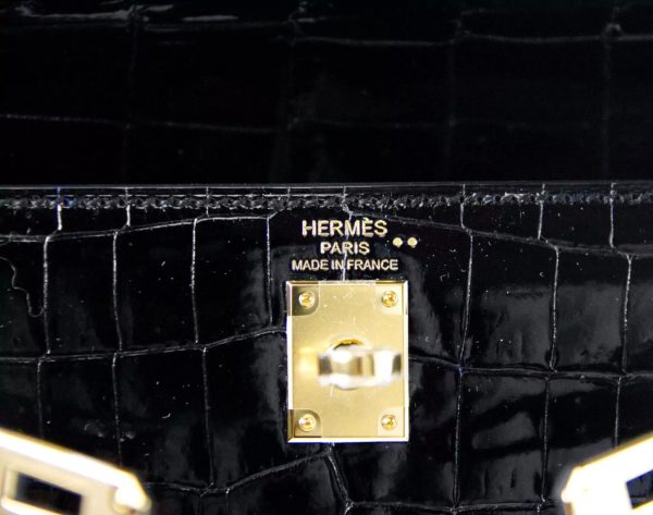 Hermès Kelly 25 Crocodile Niloticus Black - Image 8