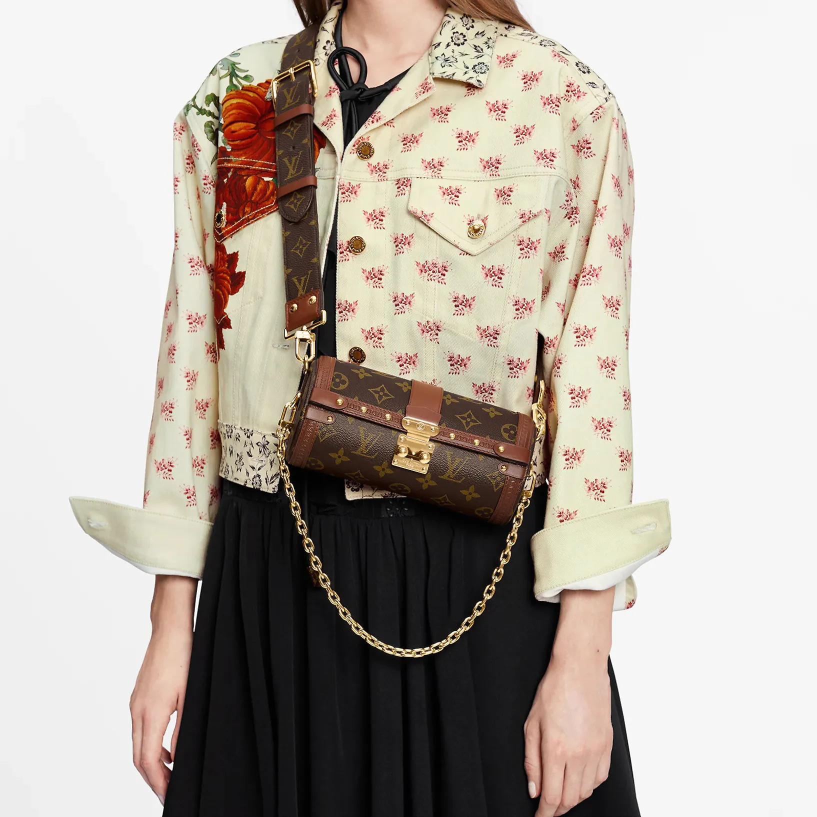 LOUIS VUITTON Papillon Trunk Monogram Chain Brown Handbag - Image 6